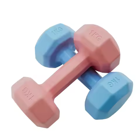 Manufacturer Wholesale Cheap PE Cement Dumbbell for Women Free Weights Gym Fitness 1-10kg Hex Dumbbe