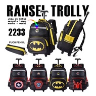 (Ferlacollection) Trolly School Bag 2233 Light Bag For Boys School Bag With Batman Motif, Captain America,Iron Man,Spiderman