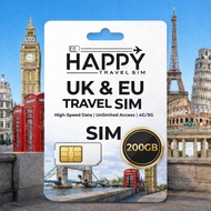 UK SIM Card Big Data 40GB/100GB/200GB/Unlimited | Three UK Local Network 5G | Calls & SMS | + 41 Eur