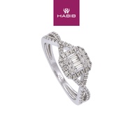 HABIB 375/9K White Gold Fire On Ice Baguette And Round Diamond Ring 24946