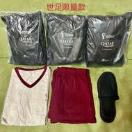 【FIFA世足限量款】 卡達航空商務艙/頭等艙睡衣 酒紅色短袖T恤x長褲 英國品牌The white company