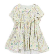 【波麗印花】 轉圈圈 方領澎澎袖短洋裝 裙 夏綠蒂 柔軟二重紗