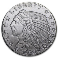 GSM Incuse Indian 1/10 oz .999 Silver Round 1/10oz