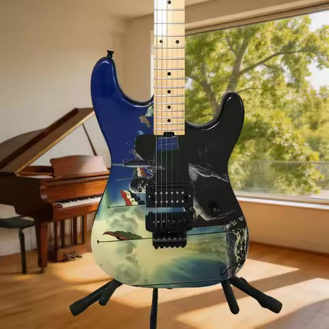 Fighter Jet Theme Painted Finish High Collectibility Visual Recognition Guitar HH Pickup Mahogany Bo