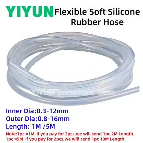 1M/5M Food Grade Clear Silicone Tube Transparent Flexible Soft Rubber Hose For Water Dispenser Aquar