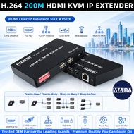 NEW 200M 4K/1080P HDMI KVM Matrix Extender Over IP Multicast Extender Kit over Cat5e/6 LAN, With Aud