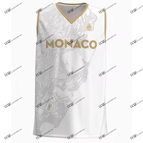 2025-26 Home AS Monaco Basket LNB Italy Basketball Black Sports T-Shirt Adults Kids Training Jersey 