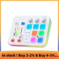 Gaming Audio Mixer,Streaming 4-Channel Custom Sound Effects RGB XLR Microphone Interface