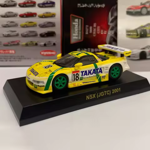 KYOSHO 1:64 Scale Nsx Type-R Racing Car No.18 Simulation Alloy Model Vehicle Toys Display Gift Decor