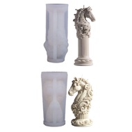 Equestrian Statue Candle Making Mold, 3d Horse Head Silicone Mold For Roman Column Candles, Diy Y0g7