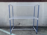 PT ( ราคาพิเศษ) ราวสนามตากผ้าเหล็กเหลี่ยม 150ซม. สีระเบิด /สีเเดง/ สีน้ำเงิน  มีราว 9 เส้น เสาเหลี่ย