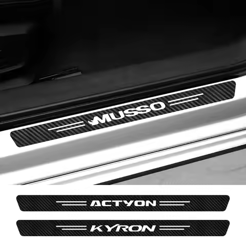 For SsangYong Rexton Korando Kyron Actyon Musso Tivoli Car Door Threshold Sill Stickers Auto Protect