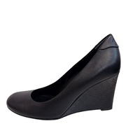 【二手】GUCCI 坡跟 Micro GG Shima 高跟鞋，23.5 碼，黑色