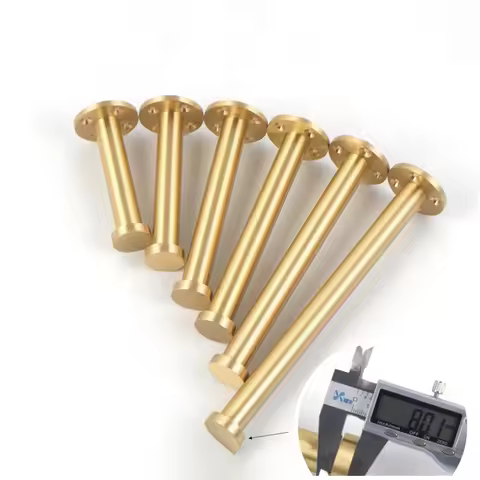 2Pcs Brass Sofa Bed Closet Cupboard Cabinet Leg With Leveling Feet