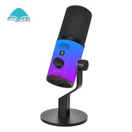 XLR/USB Dynamic Microphone with RGB Lights USB/XLR RGB Desktop Mic for Podcasting Recording Gaming L