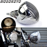 G Motorcycle Fin Grill Headlight For Harley Cafe Racer Chopper Bobber Touring Dyna Custom XS650 CB75