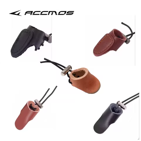 Soft Cow Leather Archery Thumb Ring Archery Finger Protector for Recurve Bow Traditional Bow Finger 