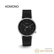 Komono Walther - Black Silver | Leather Strap | Watches