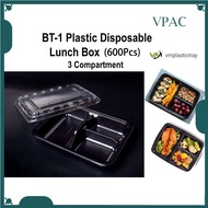 BT-1 /2/3/4 Compartment Lunch Box with Lid 50pcs / Kotak Nasi 3 Petak / Disposable Lunch Box / 3 Com