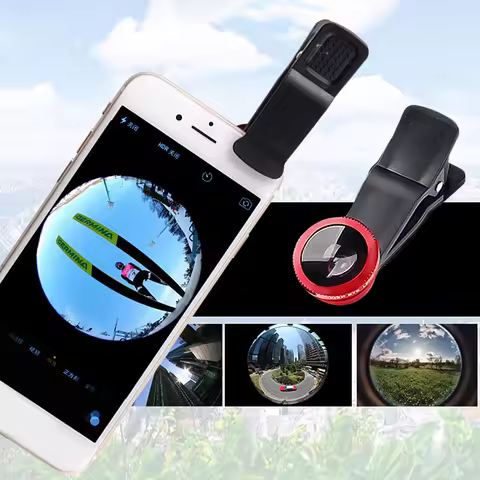 3 in 1 Clip Camera Lens Kit Fish Eye+Wide Angle+Macro Lens Phone Lens Kit Photography Lens for Andro