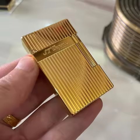 Dupont lighter, new second generation vertical stripes, crisp sound lighter, butane gas refill, men'