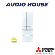 MITSUBISHI MR-WX60G-W-P  588L 6 DOOR FRIDGE  GLASS WHITE  3 TICKS  W685xH1821xD738MM  1 YEAR WARRANT