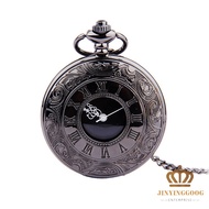 NICE  Vintage Roman Numerals Quartz Fob Pocket Watch With Chain