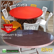 3V ROUND Plastic Table Foldable  - Grad A Original with Logo - Klang Valley only - 5ft Round XL