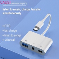 CAUSI Type-C to 3.5m Tablet USB Splitter 3 in 1 Audio Converter