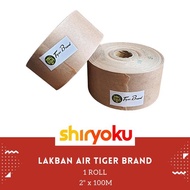 restock Lakban Air 2" Inch x 100M Gummed Paper Craft Tape Tiger Kraft