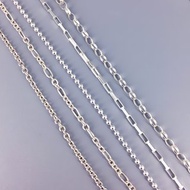 925純銀項鍊【微粗中性M款】項鍊 裸鏈 長鍊 造型 圓珠 長方 橢