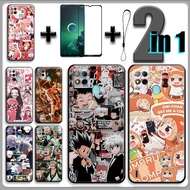 2 IN 1 For Itel A57 Itel A57 Pro Case with Tempered Glass Screen Protector Anime