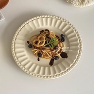 Simple ceramic plate ins Korean style matte cake plate Western breakfast plate