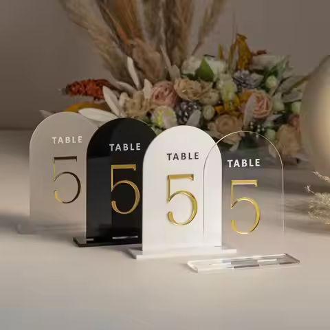 Acrylic Wedding Table Number Plate Acrylic White Table Card Acrylic Number Display Plate 3D Three-di