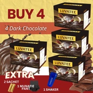 LUVATEE Dark Chocolate (set kombo 4box) Premixed Drink 7sachet x 20g with Birdnest ( Sarang burung )