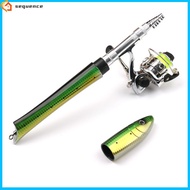 SQE IN stock! Pen Fishing Pole 55.1 Inch Mini Pocket Fishing Rod Travel Fishing Rod Set Telescopic Fishing Rod Spinning
