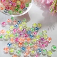 (25 gr) Transparent letter beads/alphabet beads