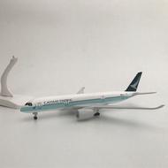 Cathay Pacific A350 Airplane Model Size 20 Cm. Made Of Steel With Wheels And Display Stand Beautiful