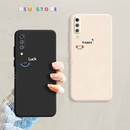Xiaomi 9 / 9 SE / CC9 case, solid flexible TPU, embossed Happy Luck smiley face