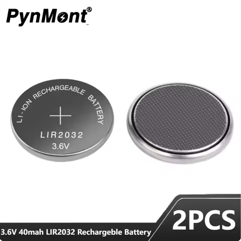 2pcs 3.6V 40mah LIR2032 LIR 2032 Rechargeable Lithium Battery for Remote Control Watch Computer Moth