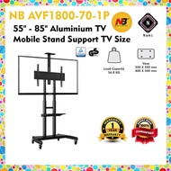 NB AVF1800-70-1P North Bayou Aluminium TV Mobile Stand Support TV Size 55"-85" Inch