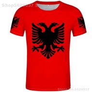Albania Short Sleeve T-shirt Free Custom Name Number T-shirt Albanian Eagle Flag Print Text Albania 