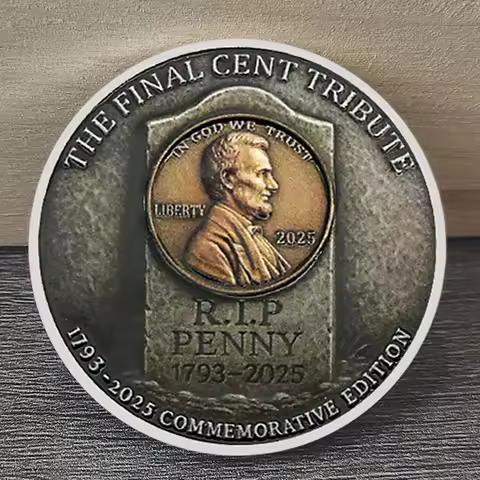 Final Issue Lincoln Penny Commemorative Coin 2025 The Last Penny Tribute 1793-2025 Historical Collec