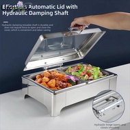 UTOPIAS Chafing Dish Buffet Set, with Transparent Hydraulic Lid 6/9L Buffet Stove,  Stainless Steel 