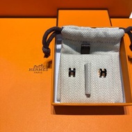 Hermes mini pop H 耳環 全新黑金