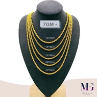 Merlin Goldsmith 22K 916 Gold Hollow Rope Chain (HRC-7gm+)