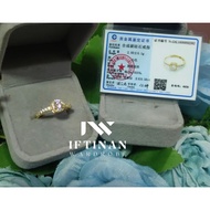 New Clear Moissanite Ring 0.5 ct, Gold S925, Certified