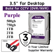 Purple Surveillance HDD Hard Disk  500gb 1TB 2TB 3TB 4TB HDD 3.5" CCTV HDD Internal Hard Drive