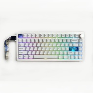 QK75 คีย์บอร์ดแบบกลไก RGB แบ็คไลท์โครงสร้างปะเก็น 3 โหมด 2.4G บลูทูธไร้สายคีย์บอร์ดแบบ Hot Swap สำหร