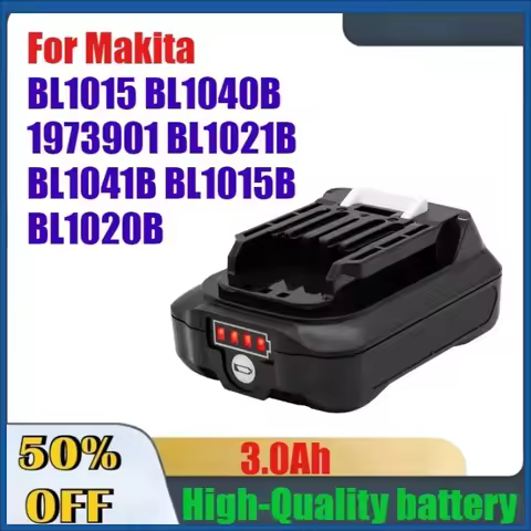 3000mAh High-Quality Rechargeable Battery for Makita BL1015 BL1040B 1973901 BL1021B BL1041B BL1015B 